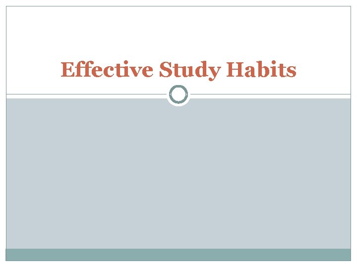 Effective Study Habits 