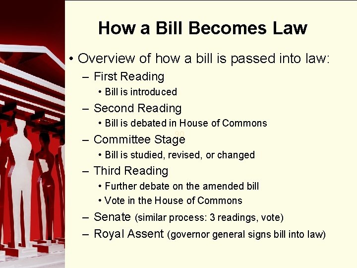 How a Bill Becomes Law • Overview of how a bill is passed into How a Bill Becomes Law • Overview of how a bill is passed into