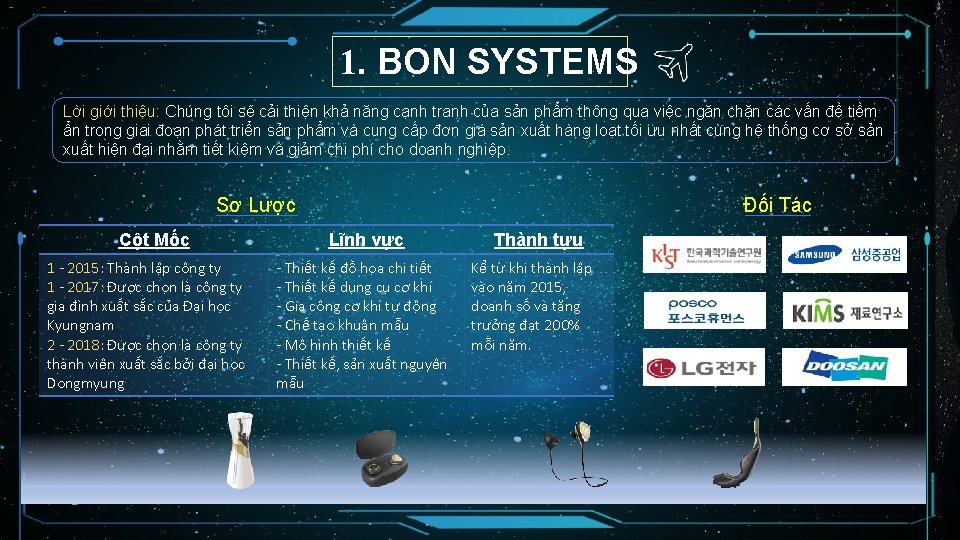 1. BON SYSTEMS Lời giới thiệu: Chúng tôi sẽ cải thiện khả năng cạnh