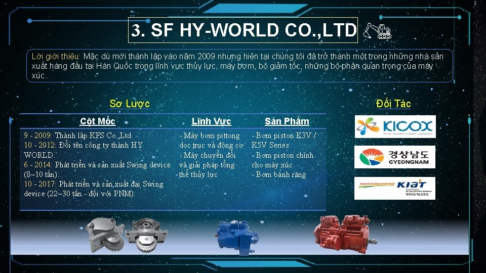 3. SF HY-WORLD CO. , LTD Lời giới thiệu: Mặc dù mới thành lập