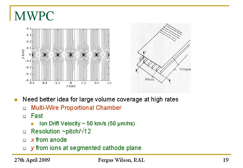 MWPC n Need better idea for large volume coverage at high rates q Multi-Wire