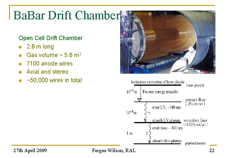 Ba. Bar Drift Chamber Open Cell Drift Chamber n 2. 8 m long n