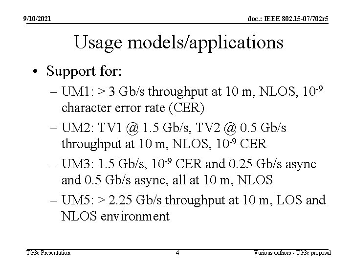 9/10/2021 doc. : IEEE 802. 15 -07/702 r 5 Usage models/applications • Support for: