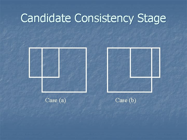 Candidate Consistency Stage Case (a) Case (b) 