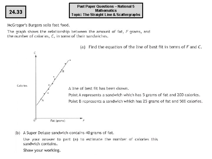 24. 33 Past Paper Questions – National 5 Mathematics Topic: The Straight Line &
