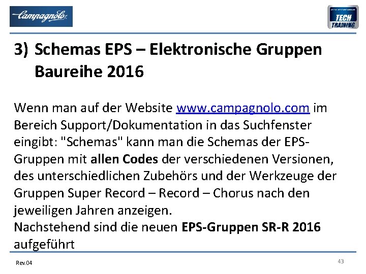 3) Schemas EPS – Elektronische Gruppen Baureihe 2016 Wenn man auf der Website www.