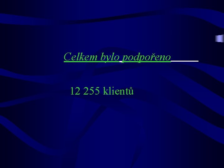 Celkem bylo podpořeno 12 255 klientů 