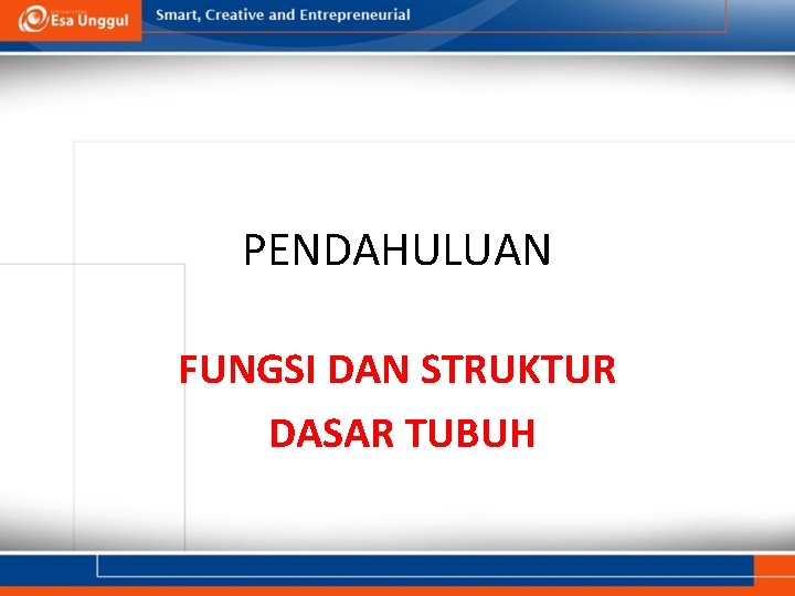 PENDAHULUAN FUNGSI DAN STRUKTUR DASAR TUBUH 