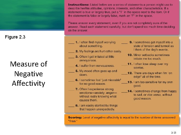 Figure 2. 3 Measure of Negative Affectivity 2 -13 