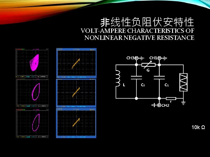 非线性负阻伏安特性 VOLT-AMPERE CHARACTERISTICS OF NONLINEAR NEGATIVE RESISTANCE 10 k Ω 