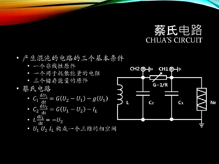 蔡氏电路 CHUA’S CIRCUIT • 