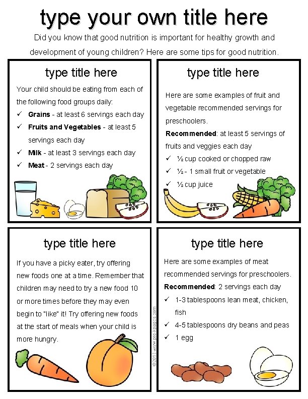 type your own title here Did you know that good nutrition is important for