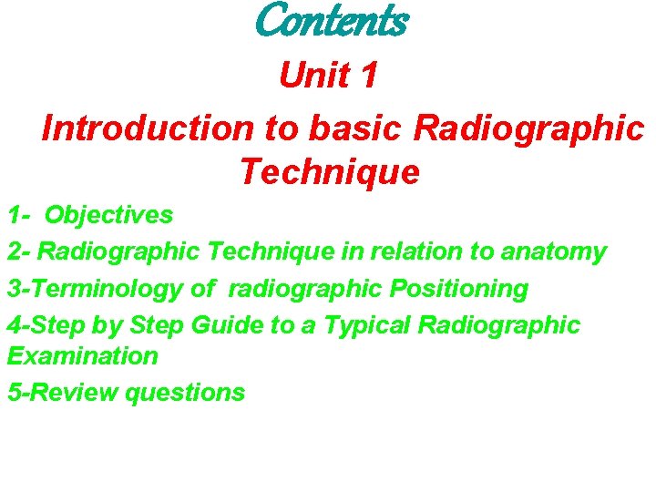 Lecture 1 Contents Unit 1 Introduction to basic