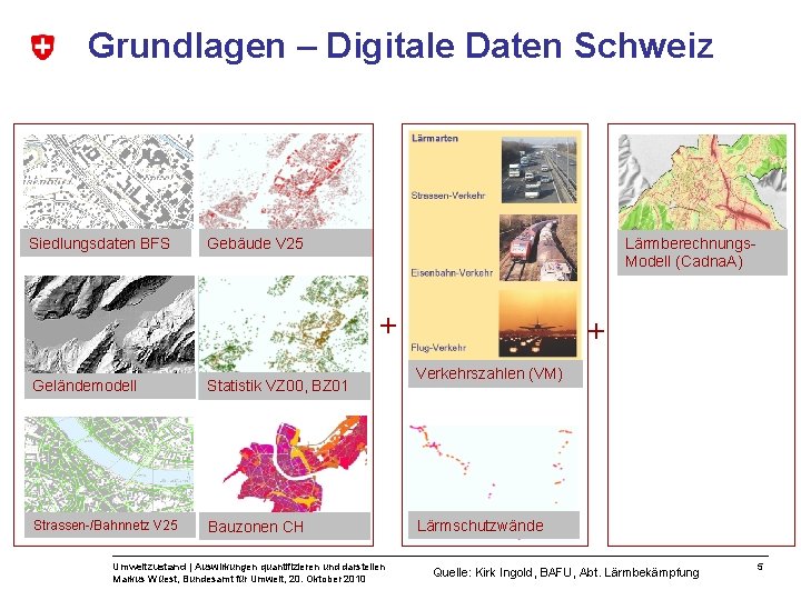 Grundlagen – Digitale Daten Schweiz Siedlungsdaten BFS Lärmberechnungs. Modell (Cadna. A) Gebäude V 25