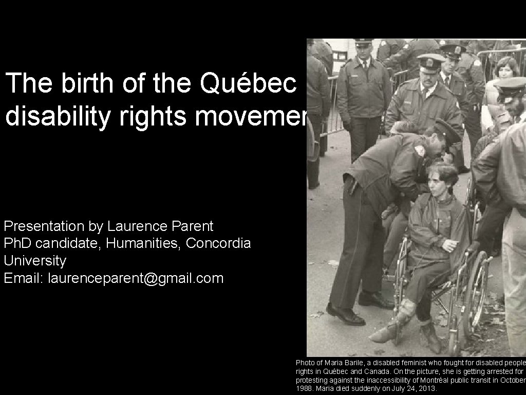 Program Quebec Disability The birth of the Qubec disability rights movement