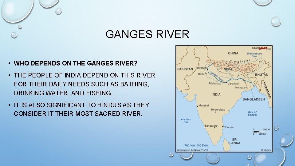 GANGES RIVER • WHO DEPENDS ON THE GANGES RIVER? • THE PEOPLE OF INDIA