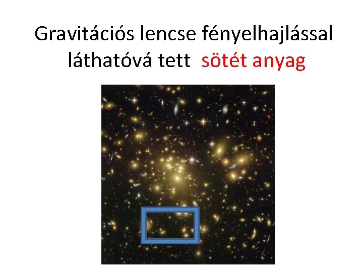 Gravitációs lencse fényelhajlással láthatóvá tett sötét anyag 