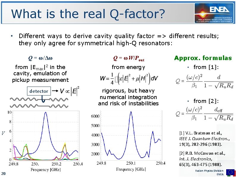 What is the real Q-factor? • Different ways to derive cavity quality factor =>