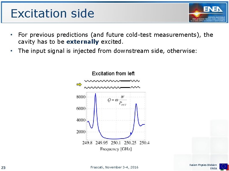 Excitation side • For previous predictions (and future cold-test measurements), the cavity has to