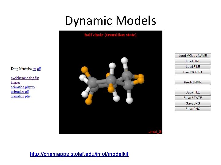 Dynamic Models http: //chemapps. stolaf. edu/jmol/modelkit 