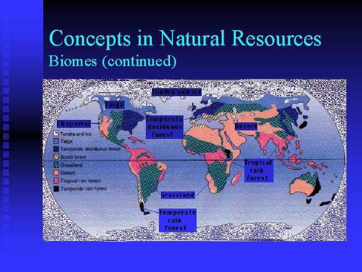 Concepts in Natural Resources Biomes (continued) 