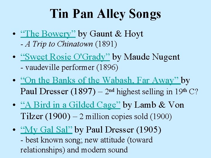 Tin Pan Alley Songs • “The Bowery” by Gaunt & Hoyt - A Trip
