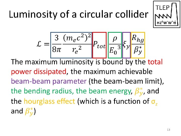 Luminosity of a circular collider • 13 