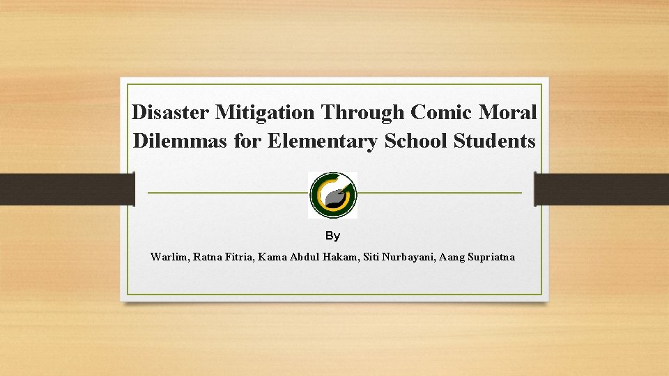 Disaster Mitigation Through Comic Moral Dilemmas for Elementary School Students By Warlim, Ratna Fitria,