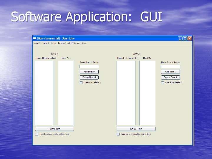 Software Application: GUI 