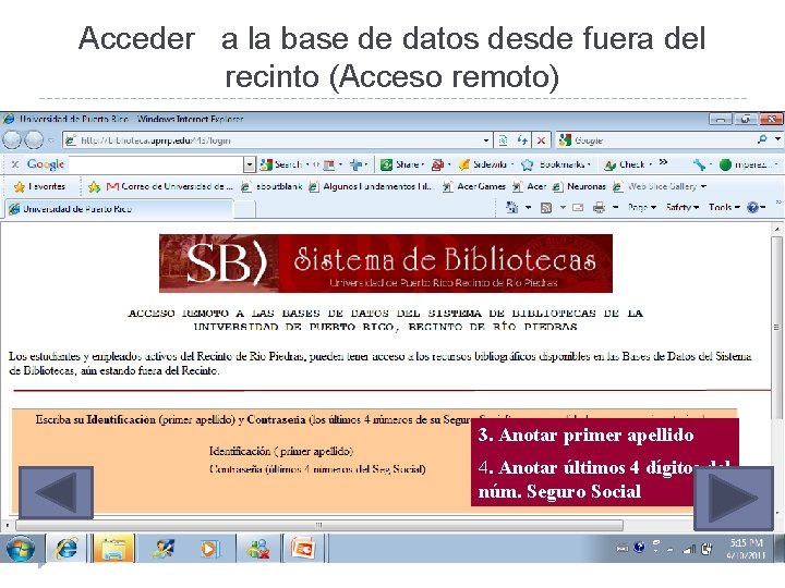 Acceder a la base de datos desde fuera del recinto (Acceso remoto) 3. Anotar