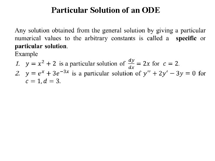 Particular Solution of an ODE 