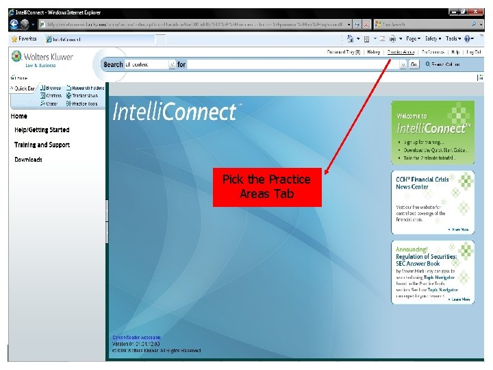 Pick the Practice Areas Tab 