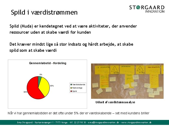 Spild i værdistrømmen Spild (Muda) er kendetegnet ved at være aktiviteter, der anvender ressourcer