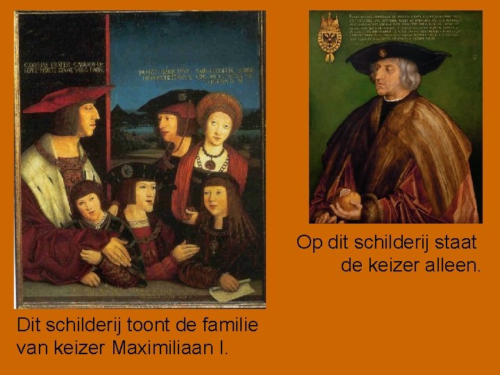 Op dit schilderij staat de keizer alleen. Dit schilderij toont de familie van keizer