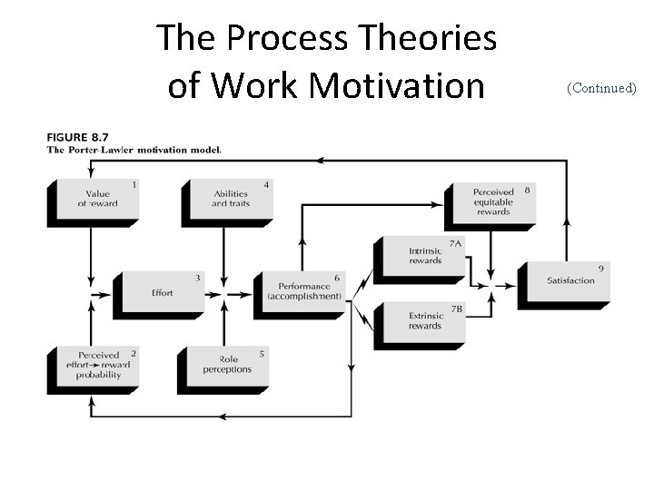 The Process Theories of Work Motivation (Continued) 