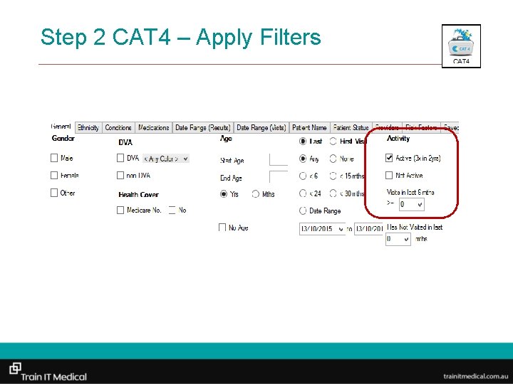 Step 2 CAT 4 – Apply Filters 