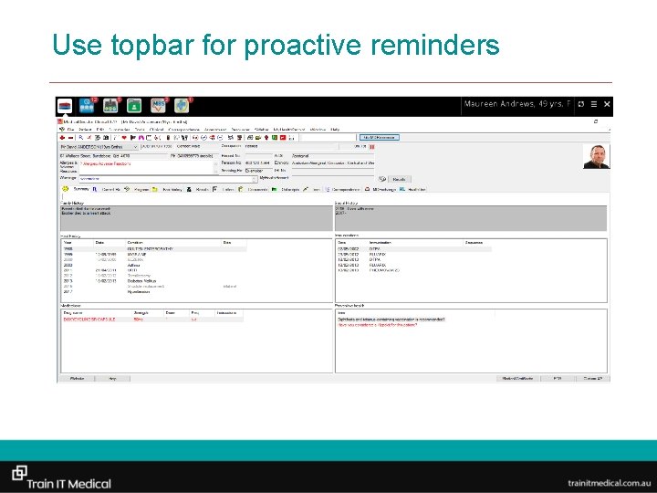 Use topbar for proactive reminders 