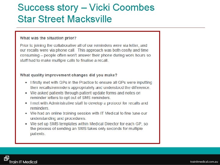 Success story – Vicki Coombes Star Street Macksville 