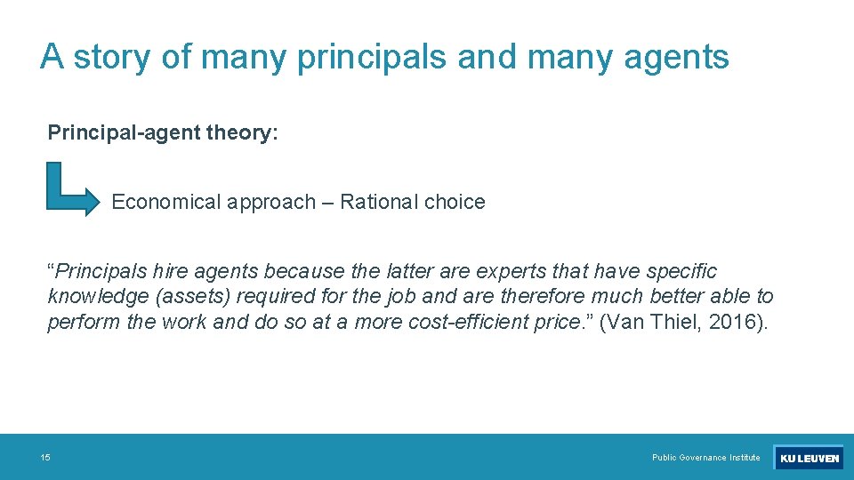 A story of many principals and many agents Principal-agent theory: Economical approach – Rational