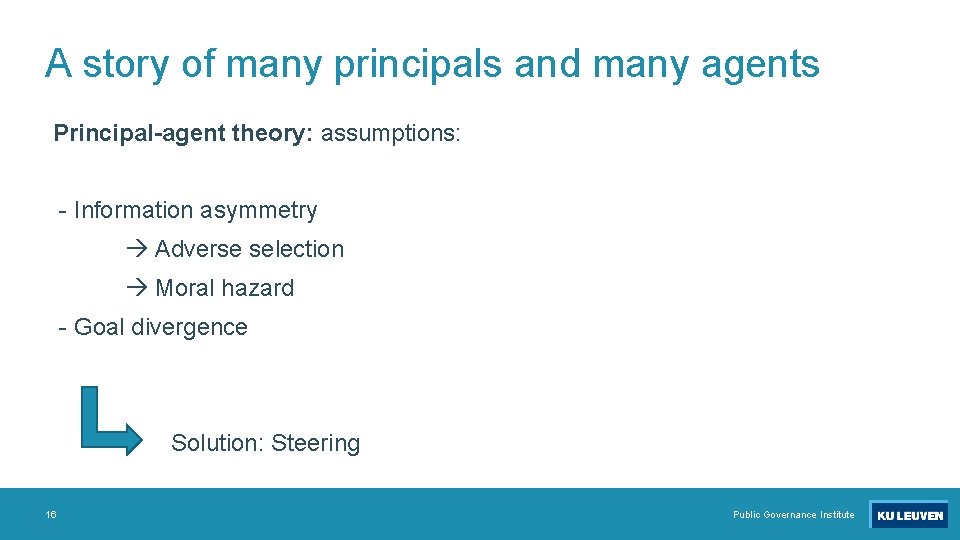 A story of many principals and many agents Principal-agent theory: assumptions: - Information asymmetry