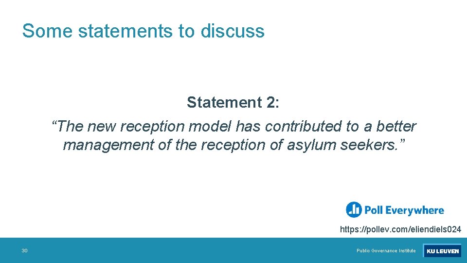 Some statements to discuss Statement 2: “The new reception model has contributed to a