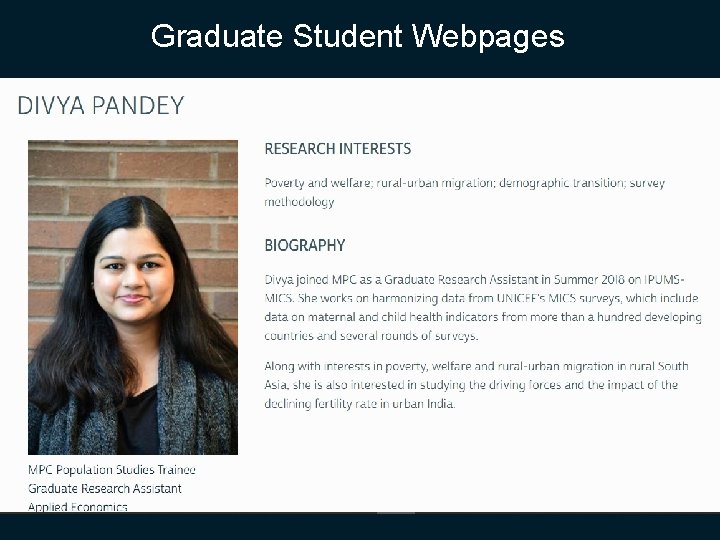 Graduate Student Webpages 
