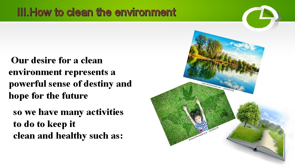 Cleaning the environment by aminhanine Plan I Introduction