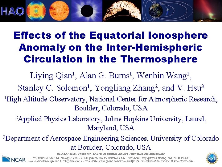 Effects of the Equatorial Ionosphere Anomaly on the Inter-Hemispheric Circulation in the Thermosphere Liying