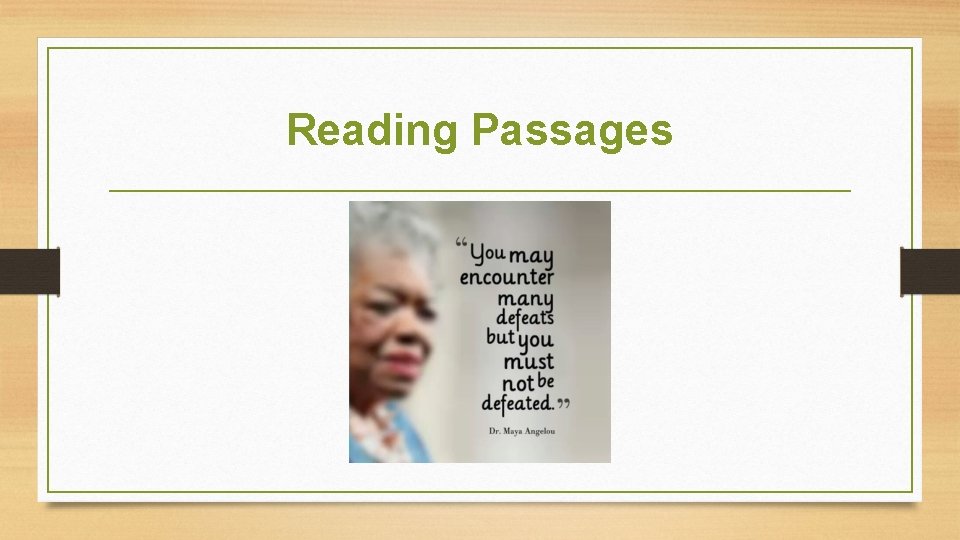 Reading Passages 