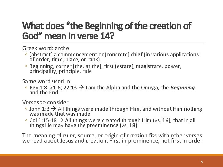 What does “the Beginning of the creation of God” mean in verse 14? Greek