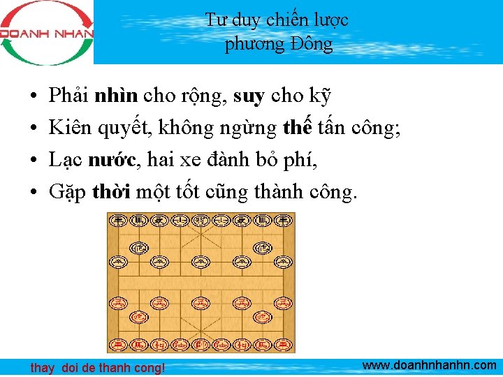 Tư duy chiến lược phương Đông • • Phải nhìn cho rộng, suy cho