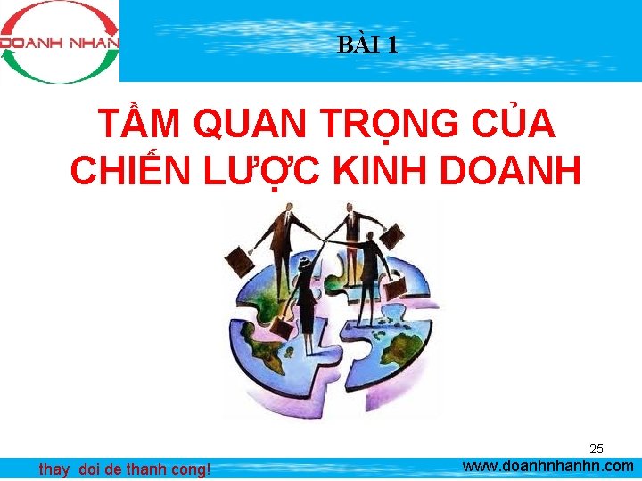 BÀI 1 TẦM QUAN TRỌNG CỦA CHIẾN LƯỢC KINH DOANH 25 thay doi de