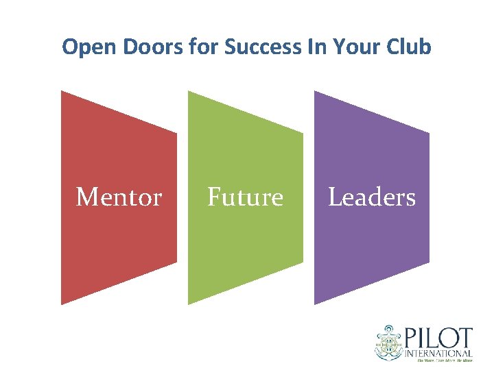 Open Doors for Success In Your Club Mentor Future Leaders 