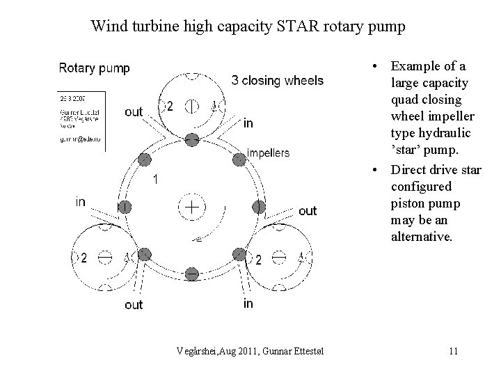 Wind turbine high capacity STAR rotary pump • Example of a large capacity quad
